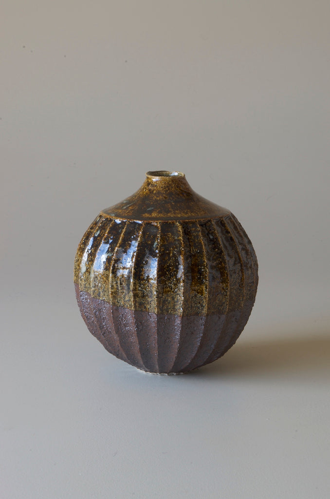 Terunobu Hirata Fluted Karatsu Vase 1918