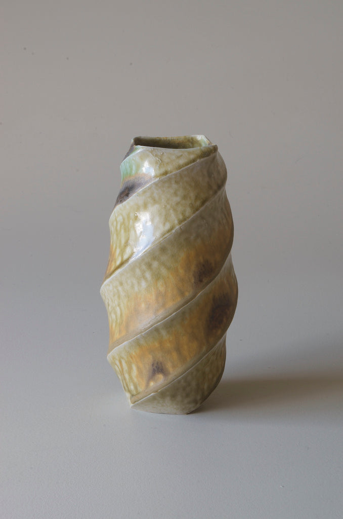 Terunobu Hirata Faceted Ash Glaze Vase 1916