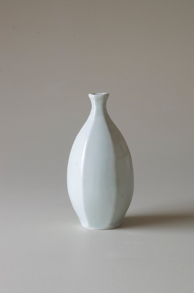 Terunobu Hirata Faceted Celadon Porcelain Bottle
